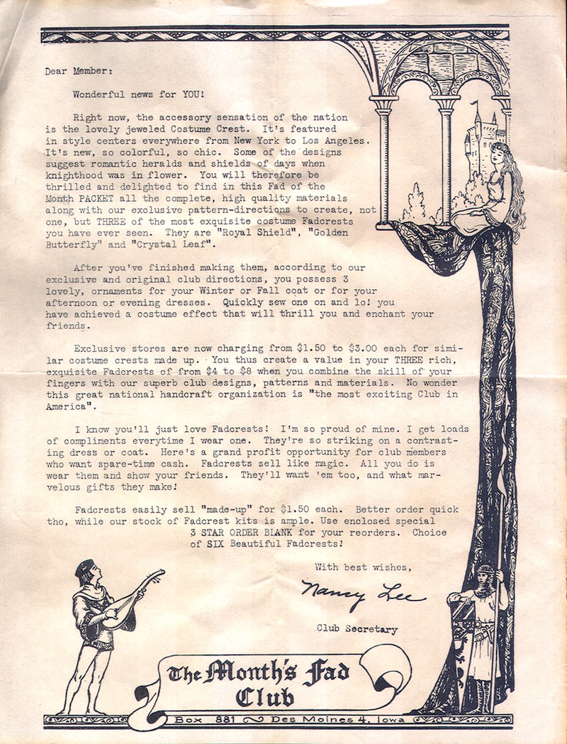 Fadcrests letter