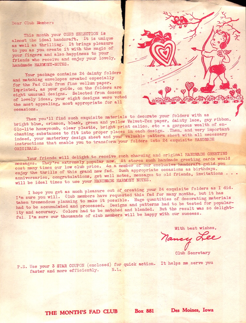 Harmony Notes letter